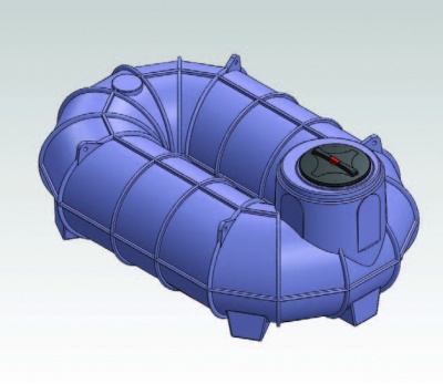 Резервуар О-образный "Наземный" объемом 2000л с фланцем и крышкой с клапанами (код U2000ФК2®) в Ростове Великом